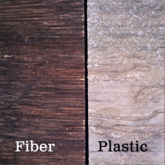 Side by Side Comparison of Moso Bamboo Fiber and Acrylic capped PVC Plastic Decking Boards